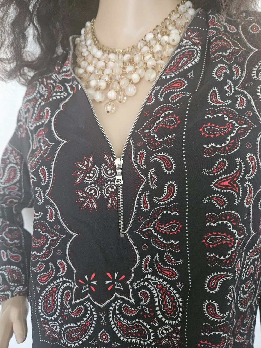 Sandro Paris Paisley Blouse 100% Silk